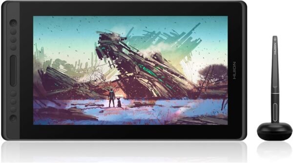 HUION KAMVAS Pro 16 Tavoletta Grafica con Display IPS da 15,6 Pollici con Monitor Grafico Completo in Laminato, 6 Tasti di Scelta Rapida Personalizzabili e 1 Touch Bar e Stilo Senza Batteria