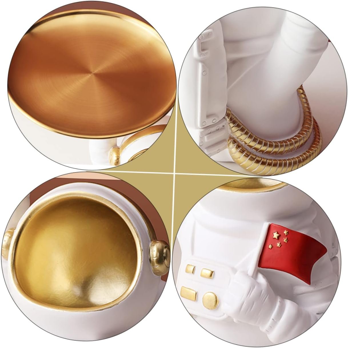 LIFKOME 1 Pc Vassoio Decorativo Marcatore Giocattoli Astronauta Bidone Gadget Banca Contenitori Di Stoccaggio Organizzatore Gingillo Per Ufficio Spaziale Figure Di Astronauti Resina Bianca - Image 4