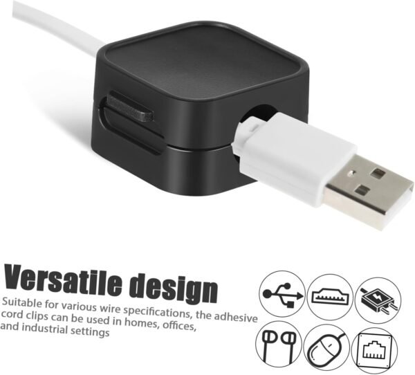 Generico 8 Pezzi Avvolgibobina adesivo gadget per ufficio organizer per cavi per elettrodomestici accessori tecnologici fermacavi magnetici organizzatore del cavo dell'apparecchio portacavi - Image 3