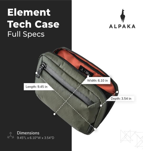 ALPAKA Elements Tech Case Travel Organizer Pouch per elettronica, cavi, telefono cellulare | Tech Pouch per accessori elettronici - Image 8