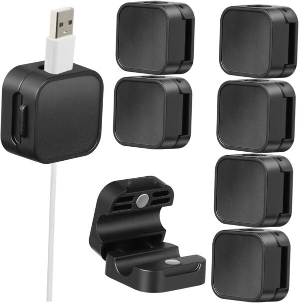 Generico 8 Pezzi Avvolgibobina adesivo accessori tecnologici fermacavi magnetici gestione del cavo sotto la scrivania gadget per ufficio organizzatore di cavi magnetici gestione dei cavi