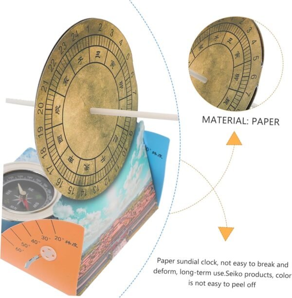 VICASKY 1 Set Produzione di tecnologia astronomica meridiana modello scientifico giocattoli per bambini giochi per bambini orologi giocattolo modello solarium sussidio didattico Carta - Image 5