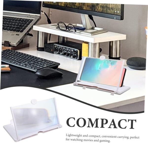 Mikikit Lente D'ingrandimento Dello Schermo Caricatore Portatile Usb Amplificatore Schermo Per Cellulare Fantastici Gadget Guidato Camera Supporto Per Telefono Da Auto Abs Bianca - Image 4
