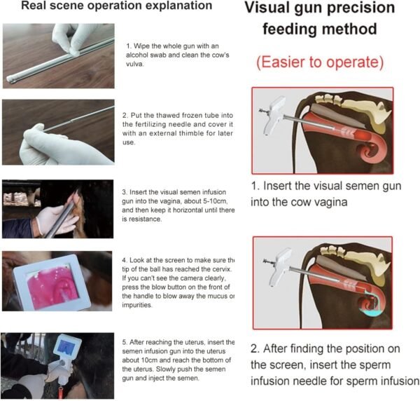 DMBBSAPBSH Kit di Inseminazione Visiva, Pistola for inseminazione visiva for Pecore/maini/Cavalli Gadget for Allevamento di Animali Endoscopio visivo Kit for Allevamento Veterinario - Image 8