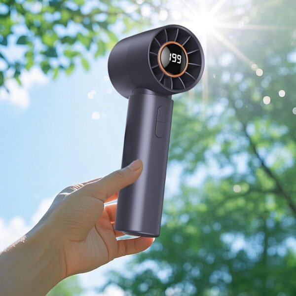 Generico Fan di viaggio, fan - ventilatore personale con Air Turbo Tech - Motore ad alta velocità, display digitale, per campeggio a batteria per donne - Image 3