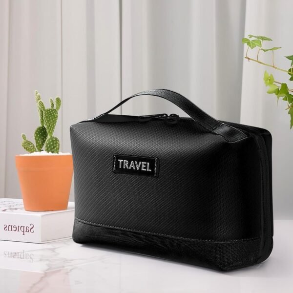 XTDMJ Borsa organizer per cavi aperta a 180°, organizer da viaggio per elettronica, accessori da viaggio, gadget, organizer per gadget, custodia tecnologica con manico, Nero , moderno - Image 7
