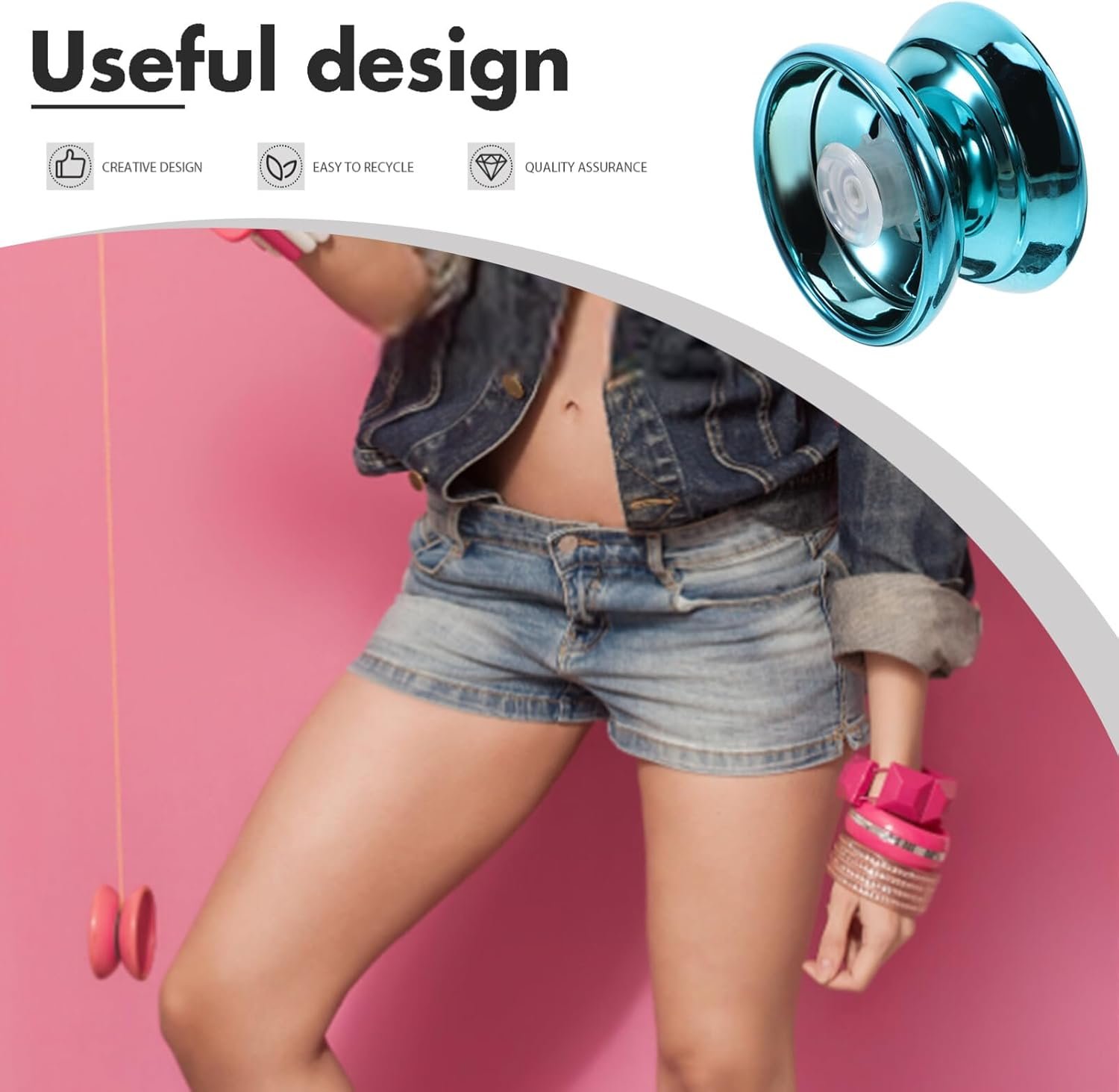 JOINPAYA Palla Reattiva in Lega Yoyo Palla Yoyo in con Corde per Principianti Bambini Adulti Giocatori Tecnologia di Ritorno Automatico Palla - Image 8