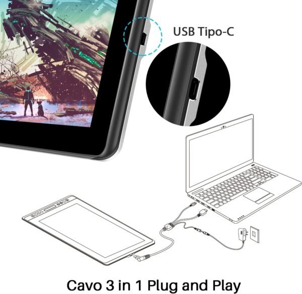 HUION KAMVAS Pro 16 Tavoletta Grafica con Display IPS da 15,6 Pollici con Monitor Grafico Completo in Laminato, 6 Tasti di Scelta Rapida Personalizzabili e 1 Touch Bar e Stilo Senza Batteria - Image 7