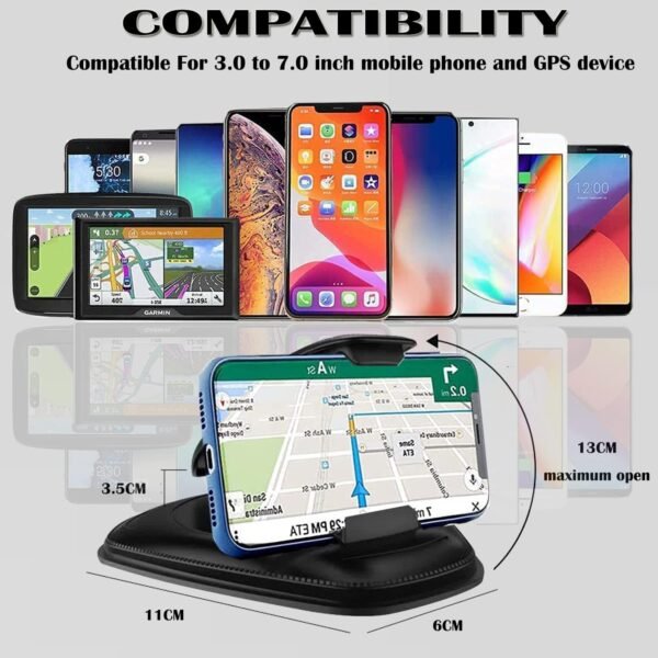 SZZXS Supporto per Cellulare Auto, cruscotto, Supporto per Smartphone per Auto Universale per iPhone 13 12 11 PRO Max XR X 8 7 Plus Samsung Galaxy Huawei OnePlus Xiaomi LG Smartphone - Image 6