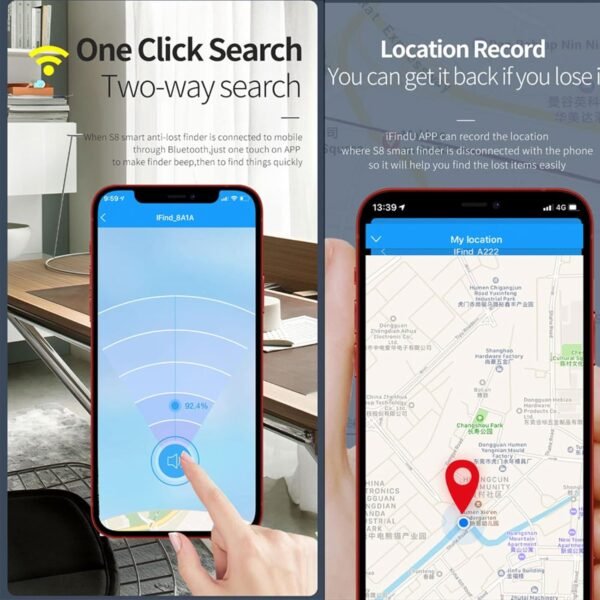 TOTMOX 4PCS Smart Bluetooth Tracker Key Finder, con controllo APP, fino a 20,1m compatibile iOS Android per chiavi, animali domestici, telefono, portafoglio, bagagli e altro ancora, nero - Image 4