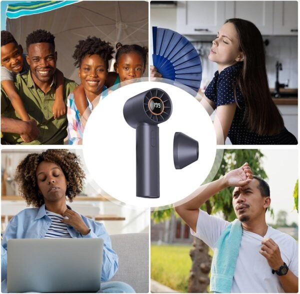 Generico Fan di viaggio, fan - ventilatore personale con Air Turbo Tech - Motore ad alta velocità, display digitale, per campeggio a batteria per donne - Image 4