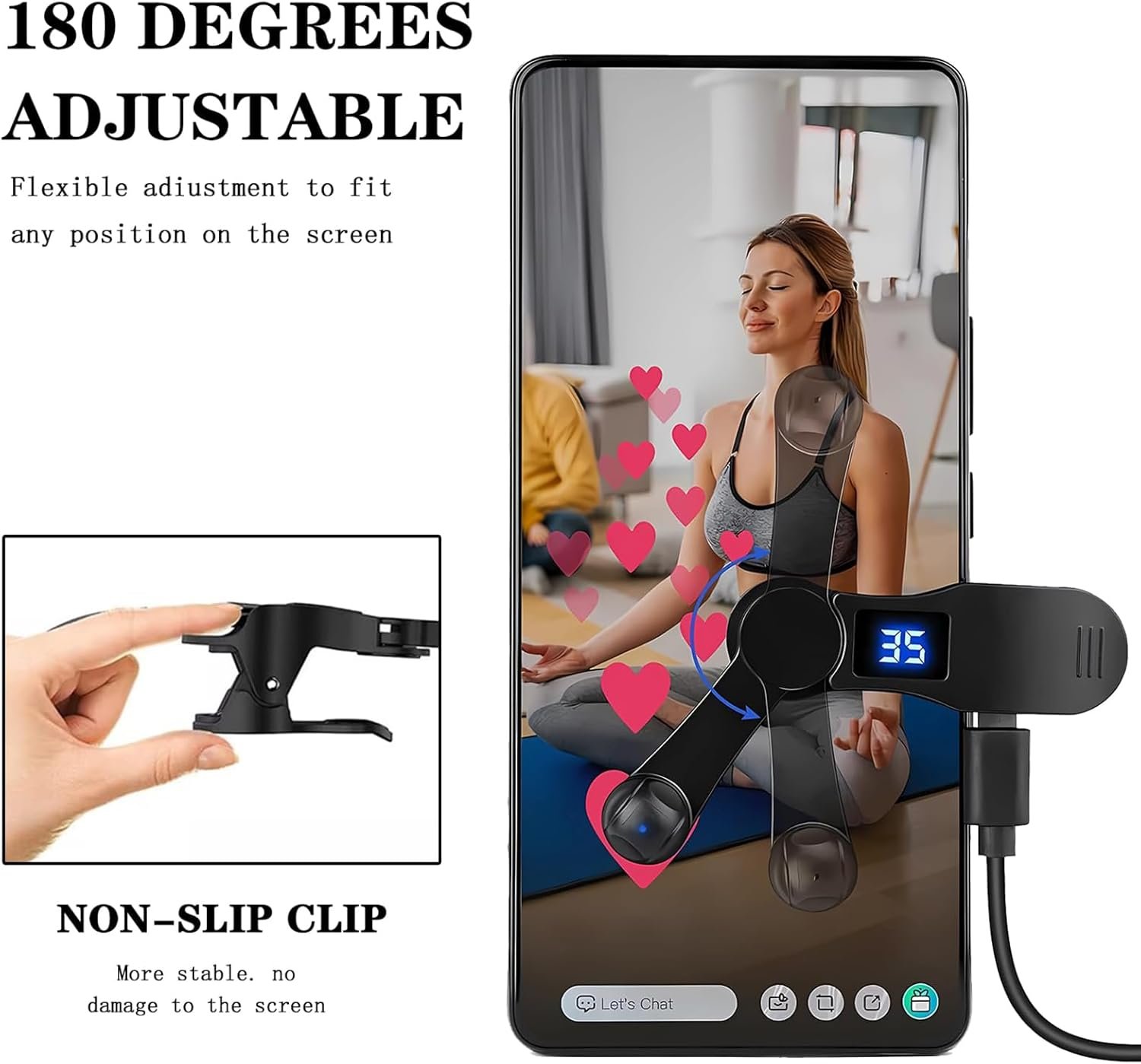 Fiorky Clicker automatico per smartphone, app per telefono, gadget per streaming live video, simulazione rapida click, clic continuo per trasmissioni in diretta, affare lampo, attività di ricompensa - Image 2