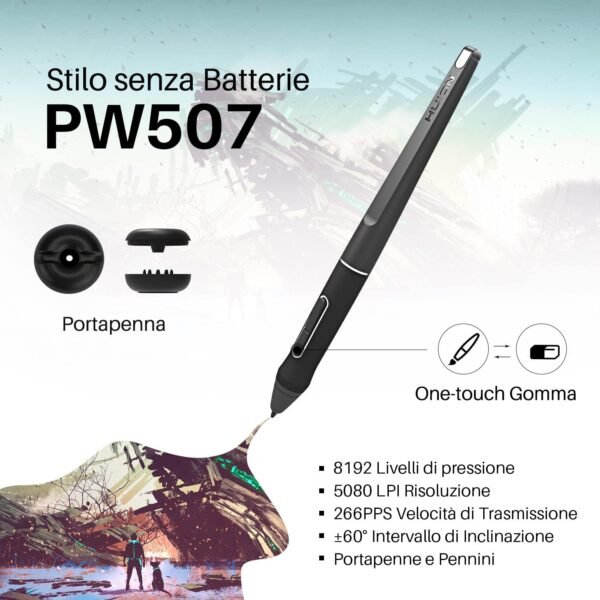 HUION KAMVAS Pro 16 Tavoletta Grafica con Display IPS da 15,6 Pollici con Monitor Grafico Completo in Laminato, 6 Tasti di Scelta Rapida Personalizzabili e 1 Touch Bar e Stilo Senza Batteria - Image 6