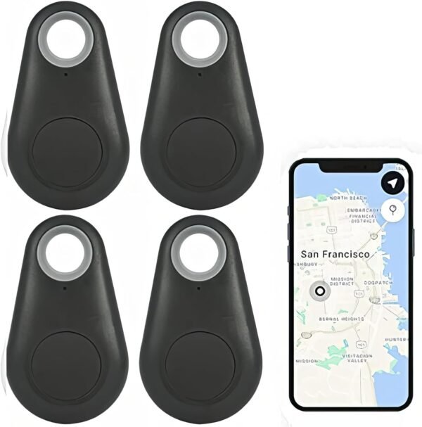 TOTMOX 4X Smart Tracker Key Finder Localizzatore Bluetooth senza fili Sensore di allarme anti-perso Telecomando per bambini Localizzazione Chiavi del telefono Portafogli Ricerca articoli per bagagli