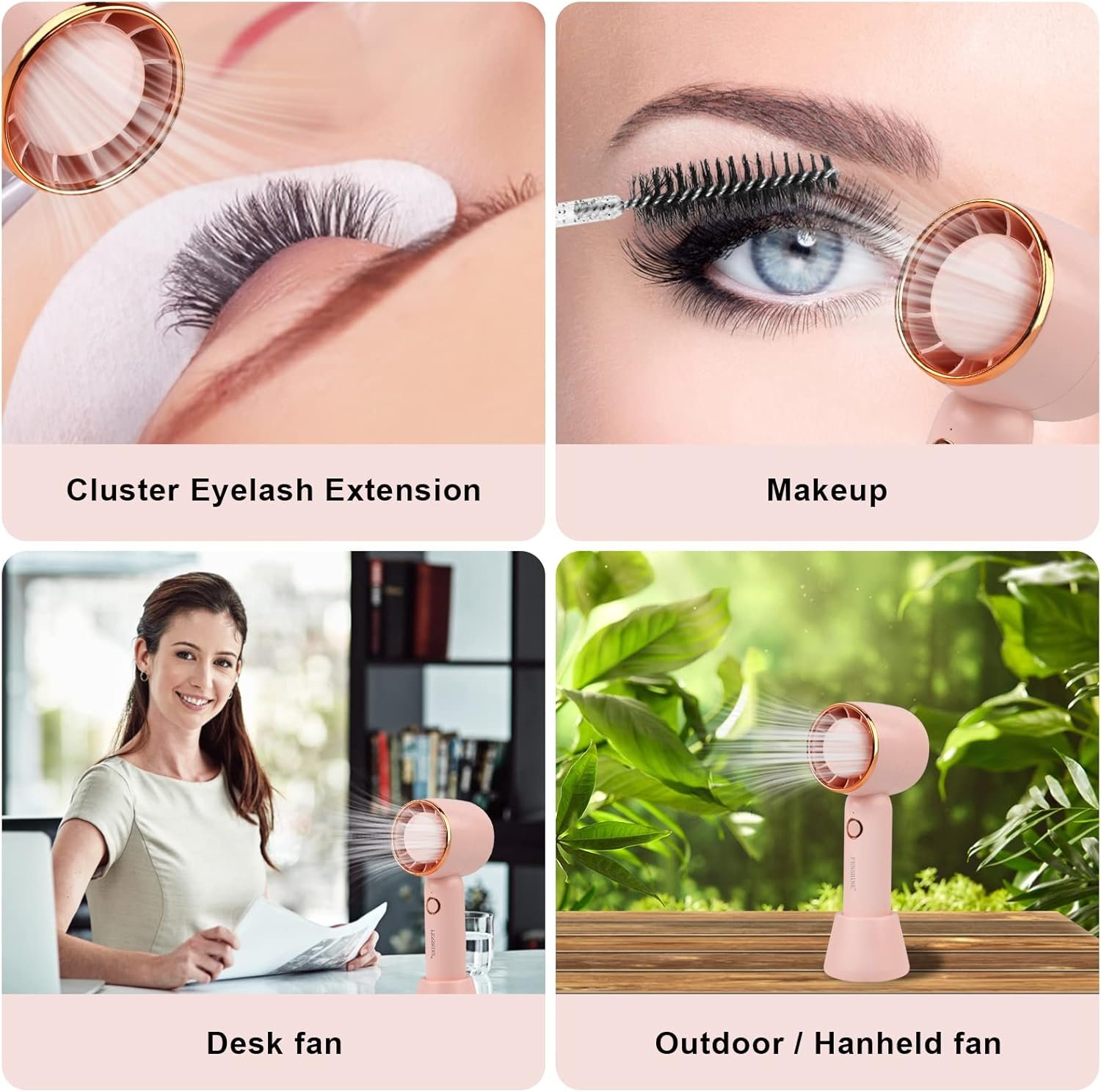 Fenshine Mini ventilatore portatile, ricaricabile tramite USB, silenzioso, per extension ciglia - Image 6