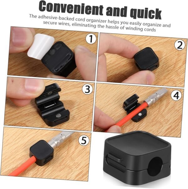 Generico 8 Pezzi Avvolgibobina adesivo gadget per ufficio organizer per cavi per elettrodomestici accessori tecnologici fermacavi magnetici organizzatore del cavo dell'apparecchio portacavi - Image 9