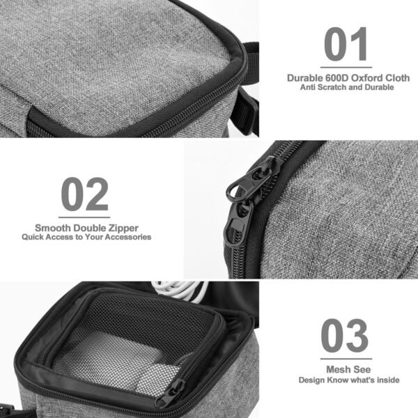 Honhoha Organizzatore di caricabatterie per dispositivi elettronici, Organizzatore di cavi da viaggio - Custodia da trasporto per borse tecnologiche portatili antiurto - Organizzatore di gadget - Image 8