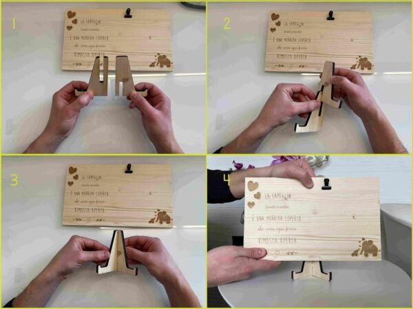 Portafoto in legno cane, Cornice da tavolo, Incisione laser, Idea regalo Uomo Donna, Quadretto con molletta, Dedica per amico, Decorazione per interni, gadget (Jack Russell) - Image 5