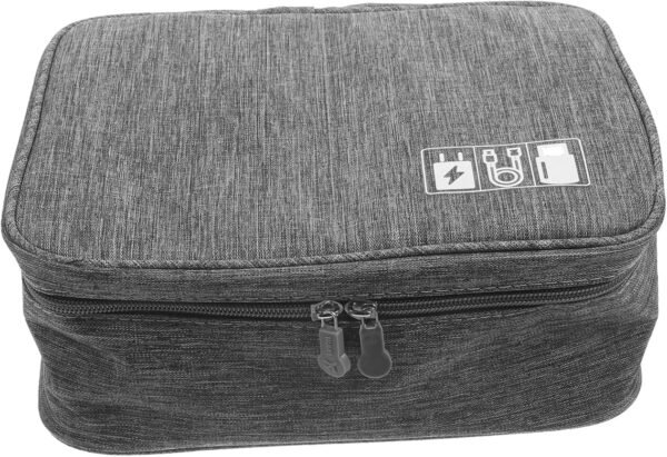 Gadpiparty Custodia per Organizer da Viaggio per Cavi Custodia per Organizer Elettronico Custodia per Caricabatterie da Viaggio Borsa da Viaggio Organizer Grigio