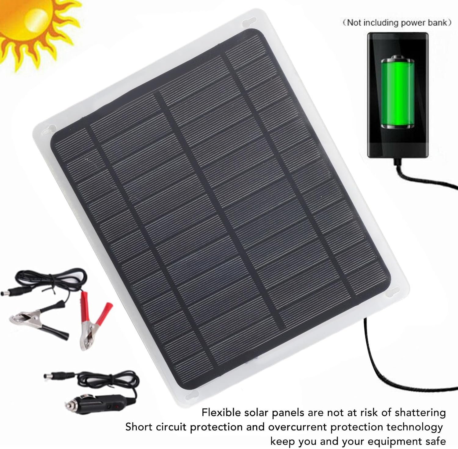 20W 12V Pannello Solare Caricabatteria per Auto per Auto Barca Aeroplani Satelliti Stazioni Spaziali Protezione da Corto Circuito Tecnologia di Protezione da Sovracorrente - Image 7