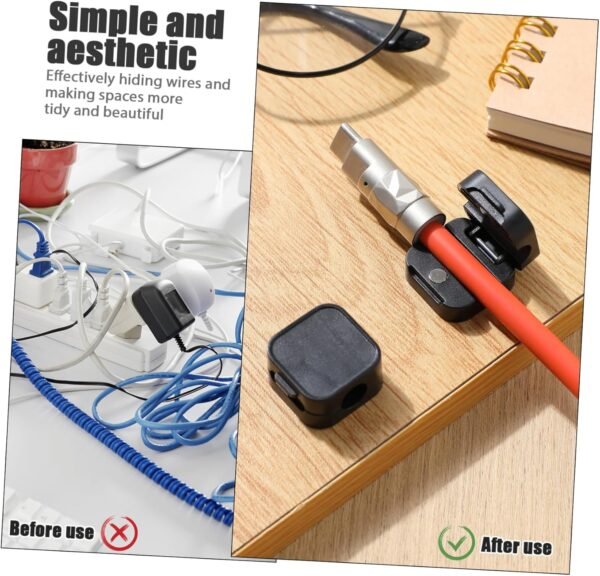 Generico 8 Pezzi Avvolgibobina adesivo gadget per ufficio organizer per cavi per elettrodomestici accessori tecnologici fermacavi magnetici organizzatore del cavo dell'apparecchio portacavi - Image 8
