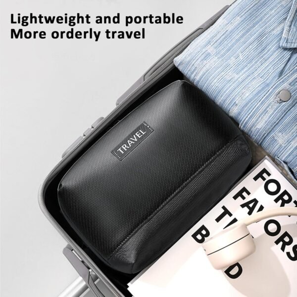 XTDMJ Borsa organizer per cavi aperta a 180°, organizer da viaggio per elettronica, accessori da viaggio, gadget, organizer per gadget, custodia tecnologica con manico, Nero , moderno - Image 5