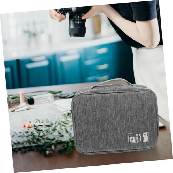 Gadpiparty Custodia per Organizer da Viaggio per Cavi Custodia per Organizer Elettronico Custodia per Caricabatterie da Viaggio Borsa da Viaggio Organizer Grigio - Image 5