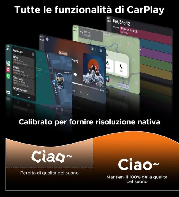 cuarko Adattatore Wireless CarPlay, | Connessione rapida | Converte CarPlay cablato in CarPlay wireless ( Adattatore extra da USB A a C ), Compatibile con iPhone 6, iOS 10 e successivi - Image 5