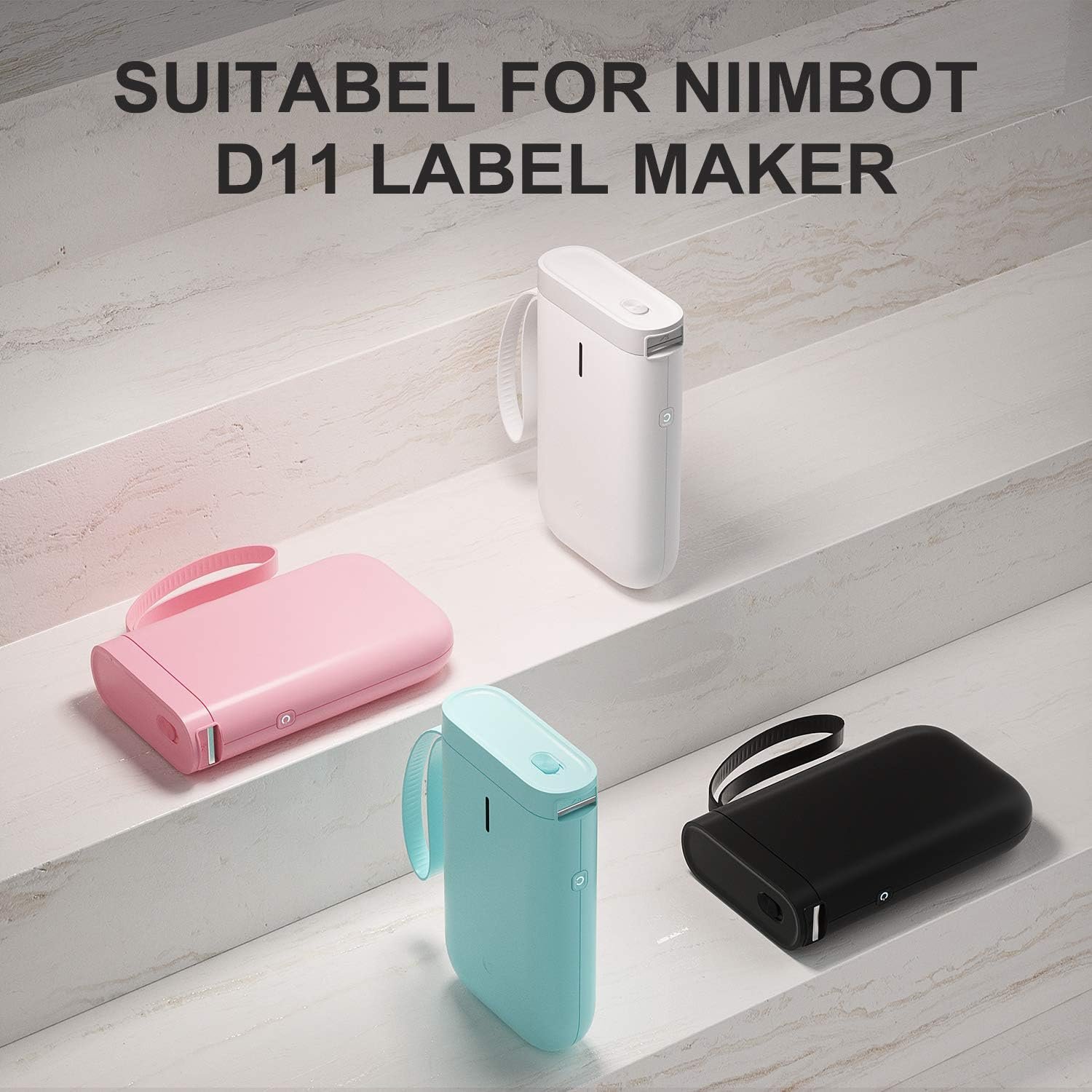 NIIMBOT Nastro adesivo per stampante con cavo (1,2 x 10,9 cm) con autoadesivo per etichette D11/D110/D101/H1S, 1 rotolo da 65 (verde) - Image 6