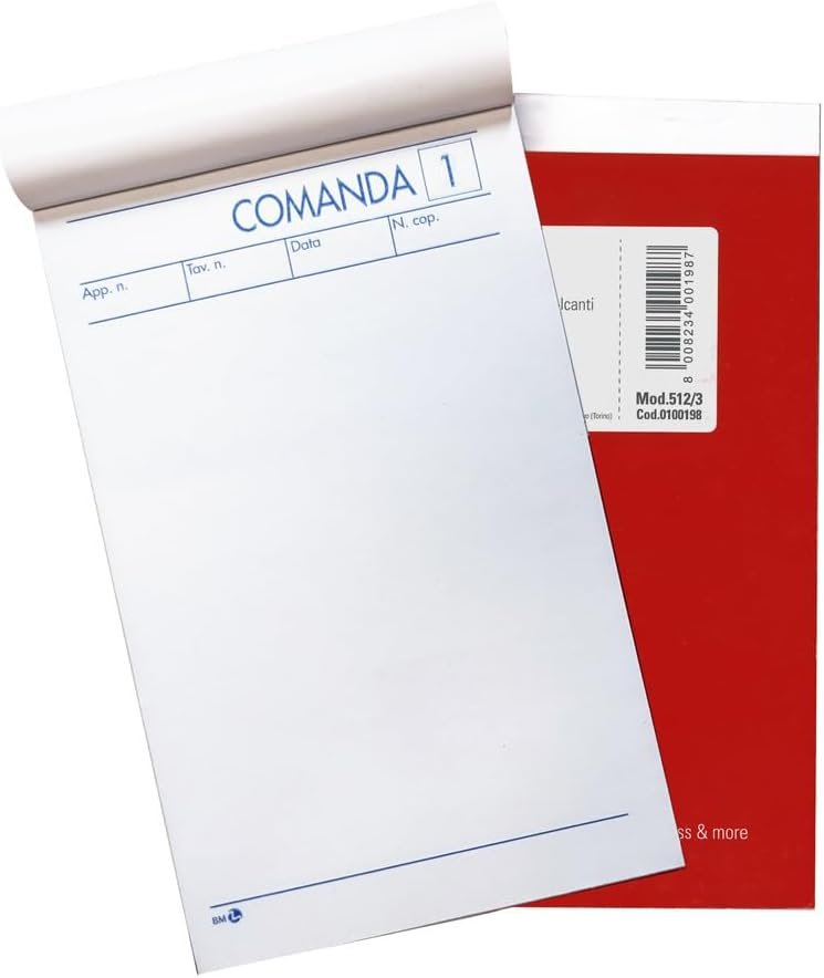 Bm – BeMore – Modello 512/3, 0100198 – Blocchetto Comanda Per Ristorante Triplice Copia – Carta Autoricalcante – Fogli 25+25+25 – Dimensioni 9,8Cm X 16,5Cm – Confezione Da 10 Pezzi - Image 3