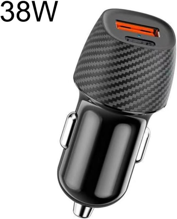 Whychstore Caricabatteria da auto, accendini e sigarette, caricatore USB totale 30 W, ricarica rapida, adattatore in metallo per telefono (38 W) - Image 2