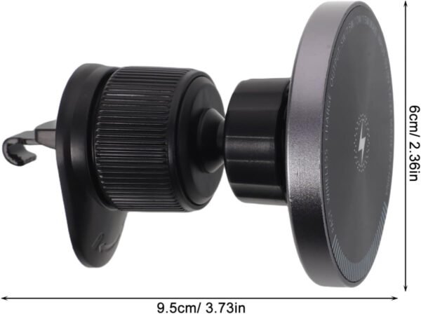 Mikikit caricabatteria per auto caricatore magnetico auto accessori auto smartphone kit valvola acqua manico di stoffa universale Porta cellulare magnetico per bocchetta dell'auto Black - Image 2