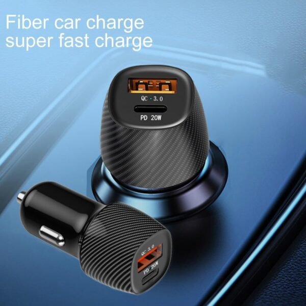 Whychstore Caricabatteria da auto, accendini e sigarette, caricatore USB totale 30 W, ricarica rapida, adattatore in metallo per telefono (38 W) - Image 3