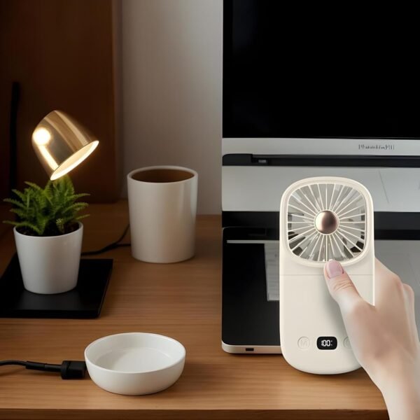 Fan personale portatile, fan di viaggio personale | Ventile a batteria pieghevole con display digitale | Raffreddare gadget, soffiatore di raffreddamento per campeggio desktop per la casa camera da le - Image 9