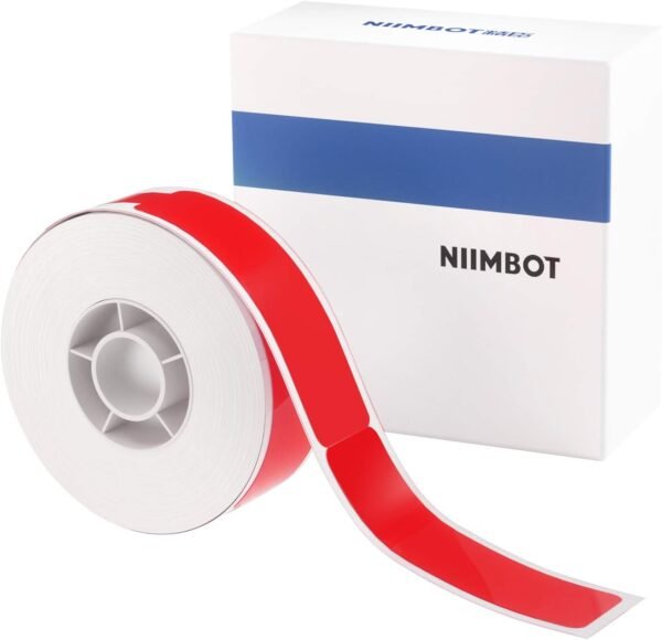 NIIMBOT Nastro adesivo per stampante (1,2 x 10,9 cm) con adesivo per stampante D11/D110/D101, 1 rotolo da 65 (rosso) - Image 7