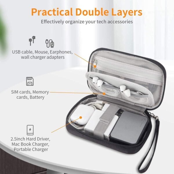 Pvczool Organizer Elettronico, per Borsa Organizer per da Viaggio Accessori per Telefoni Elettronici Portatili Multifunzione per Archiviazione