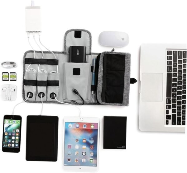 jojofuny Borsa Organizer Per Cavi Di Capacità Custodia Per Cavi Usb Per Elettronica Accessori Da Viaggio Pieghevoli Organizer Tecnologico - Image 9