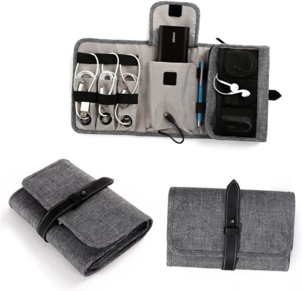 jojofuny Borsa Organizer Per Cavi Di Capacità Custodia Per Cavi Usb Per Elettronica Accessori Da Viaggio Pieghevoli Organizer Tecnologico - Image 3