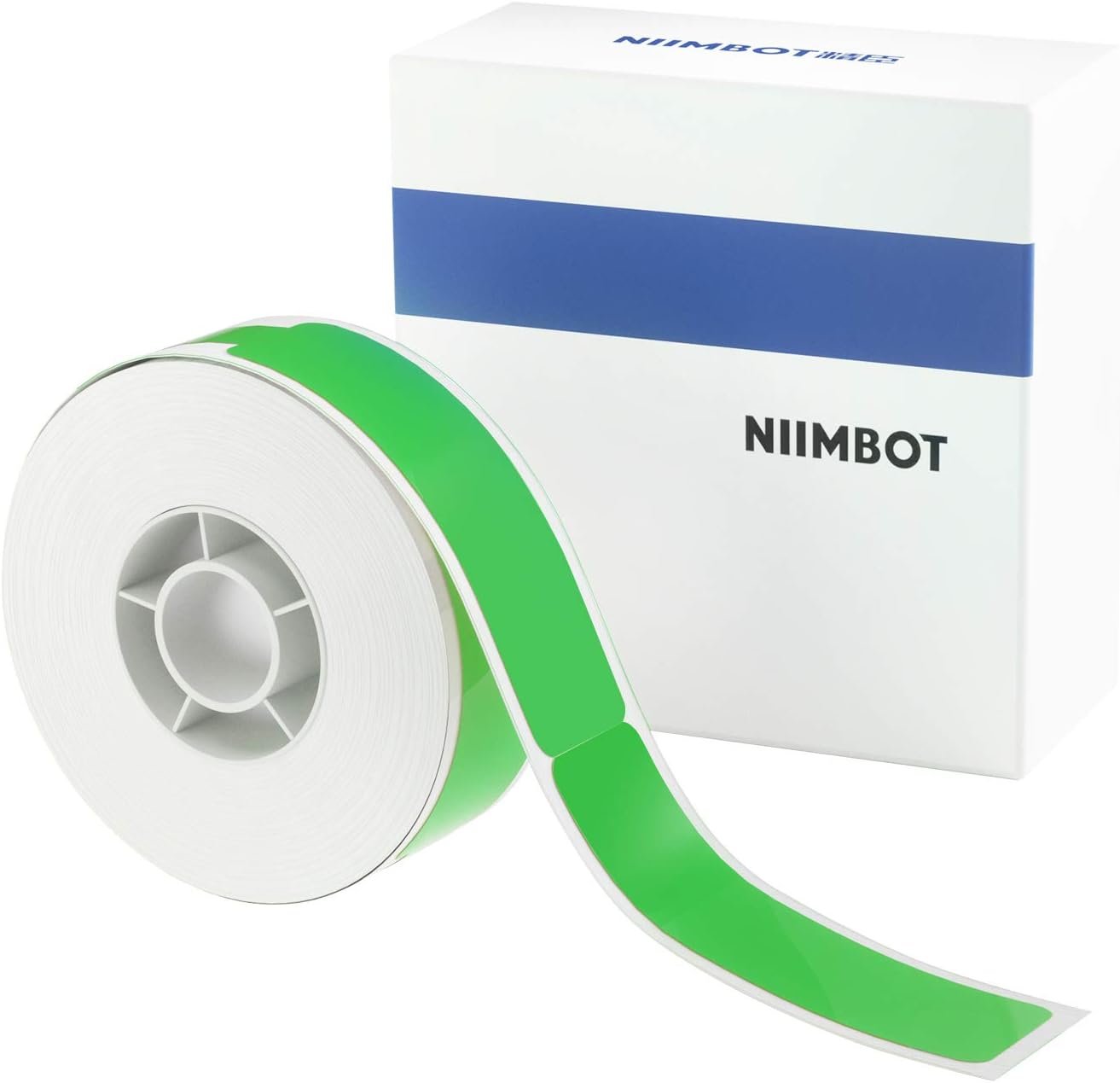 NIIMBOT Nastro adesivo per stampante con cavo (1,2 x 10,9 cm) con autoadesivo per etichette D11/D110/D101/H1S, 1 rotolo da 65 (verde) - Image 7
