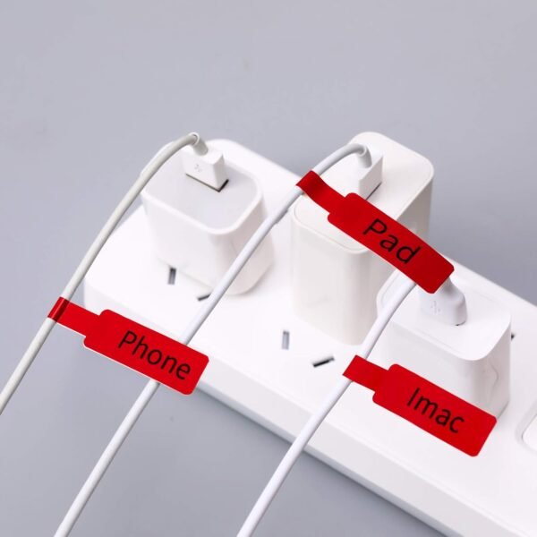 NIIMBOT Nastro adesivo per stampante (1,2 x 10,9 cm) con adesivo per stampante D11/D110/D101, 1 rotolo da 65 (rosso) - Image 3