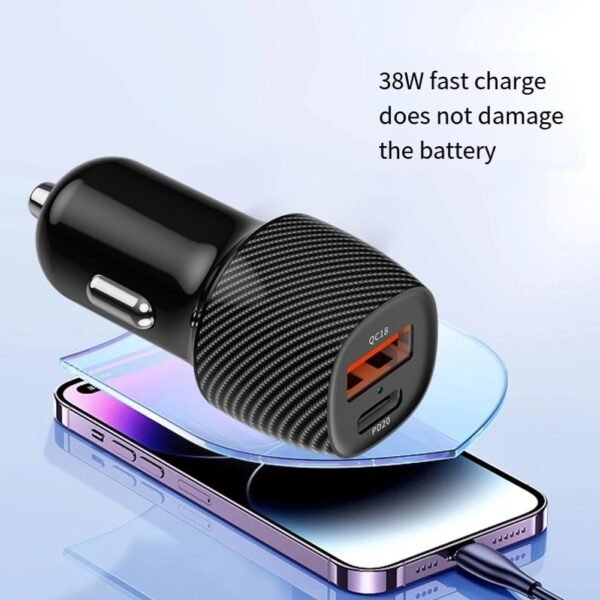 Whychstore Caricabatteria da auto, accendini e sigarette, caricatore USB totale 30 W, ricarica rapida, adattatore in metallo per telefono (38 W) - Image 6