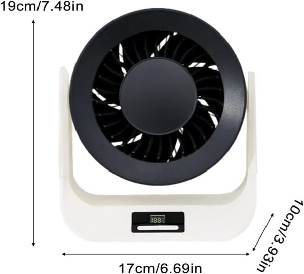 Ventilatore da tavolo, ricarica USB, circolatore d'aria personale – Display a LED, ventilatore portatile da parete per casa all'aperto gadget di raffreddamento - Image 6