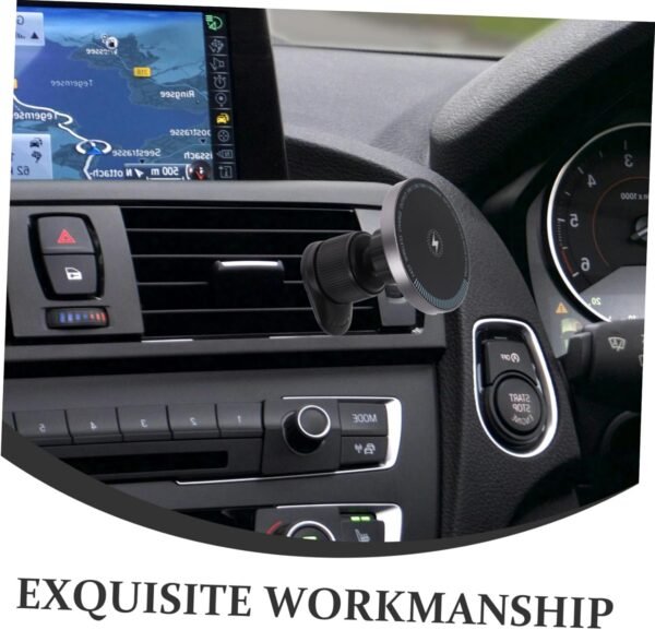 SECFOU caricabatteria per auto porta cellulare per auto decorazione borsa in feltro caricatore magnetico auto accessori auto smartphone supporto per telefono da auto Lega di alluminio - Image 3