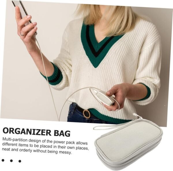 Gadpiparty Borsa Organizer Per Cavi E Gadget Compatta Da Viaggio Per Caricabatterie Unità Flash Grigia Piccola - Image 7