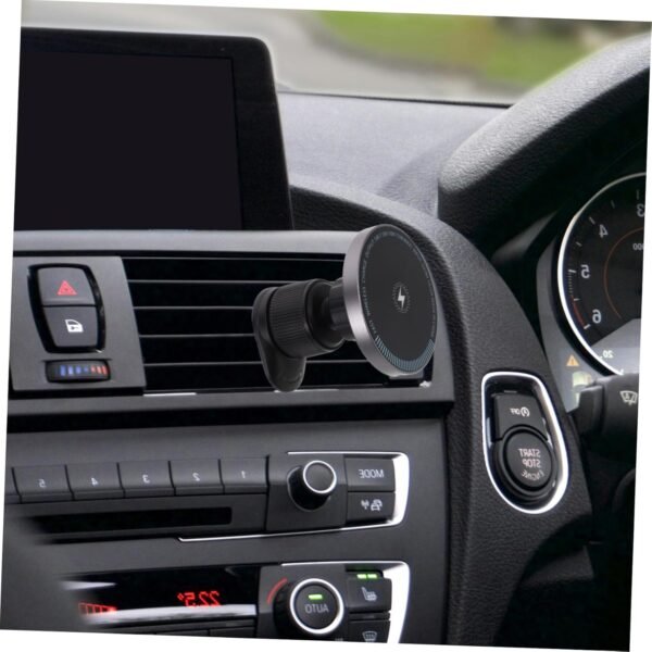 SECFOU caricabatteria per auto porta cellulare per auto decorazione borsa in feltro caricatore magnetico auto accessori auto smartphone supporto per telefono da auto Lega di alluminio - Image 4