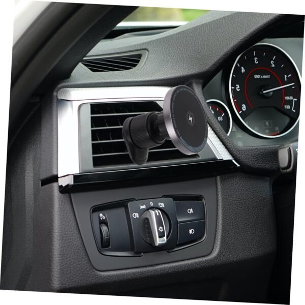 SECFOU caricabatteria per auto porta cellulare per auto decorazione borsa in feltro caricatore magnetico auto accessori auto smartphone supporto per telefono da auto Lega di alluminio - Image 9