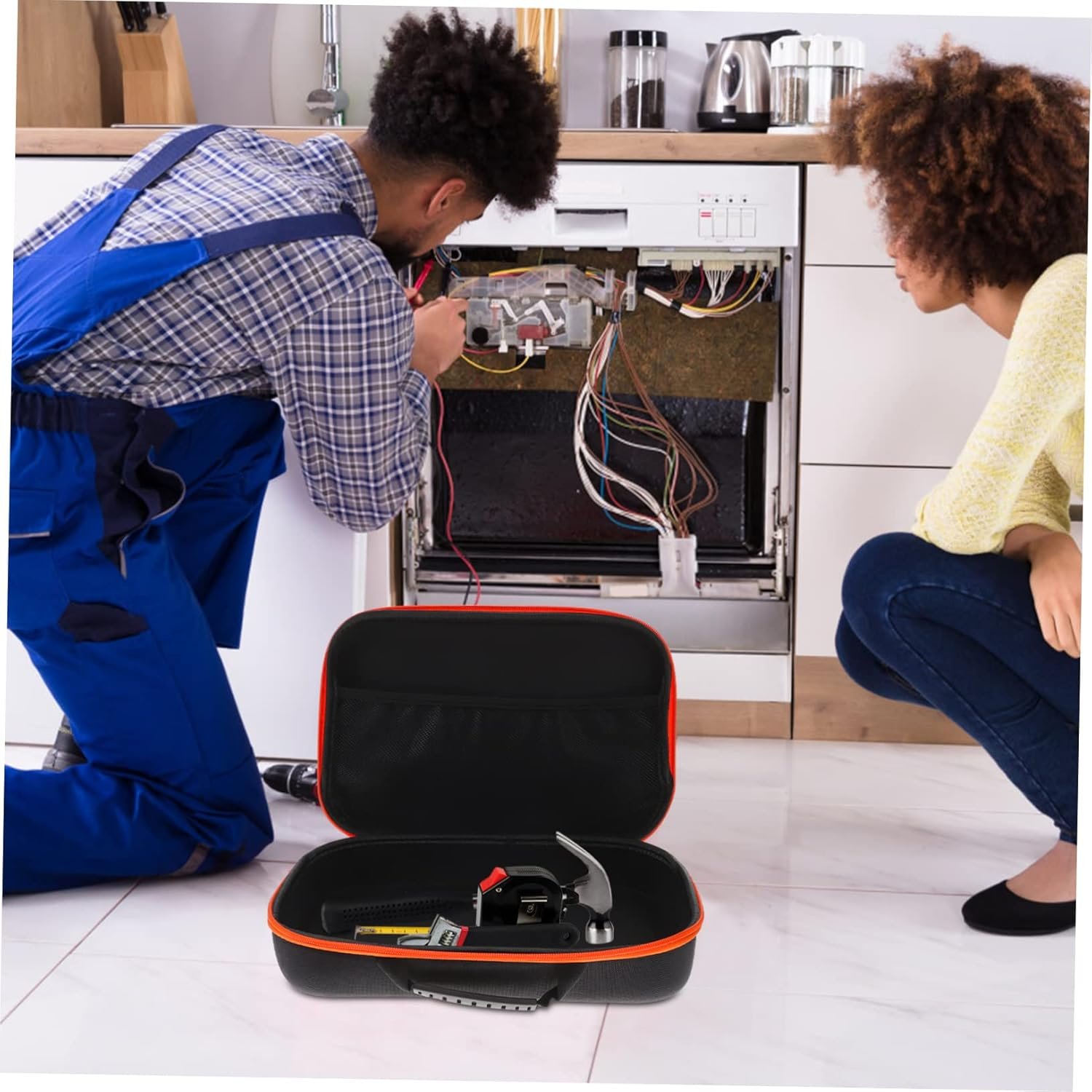 OSALADI 2 Pezzi Kit Di Strumenti Gadget Tecnologici Borsa Da Elettricista Cacciavite Trapano Da Tasca Strumenti Cavo Con Cerniera Cassetta Degli Attrezzi Cintura Auto Elettrica Kit Di - Image 2