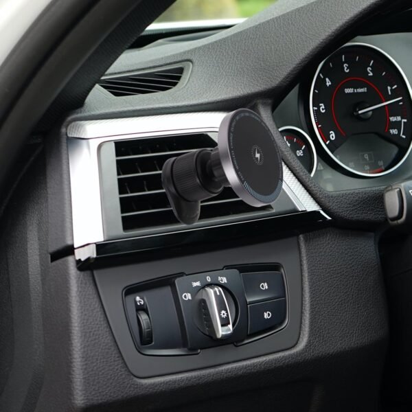 Mikikit caricabatteria per auto caricatore magnetico auto accessori auto smartphone kit valvola acqua manico di stoffa universale Porta cellulare magnetico per bocchetta dell'auto Black - Image 8