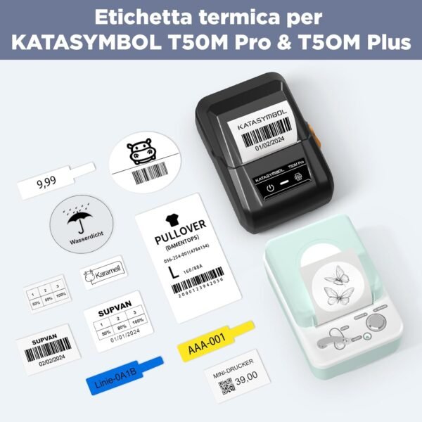 SUPVAN KATASYMBOL T50M Nastro di carta impermeabile, per casa, scuola, ufficio, 50 mm x 30 mm, 250 etichette (Bianco) - Image 3