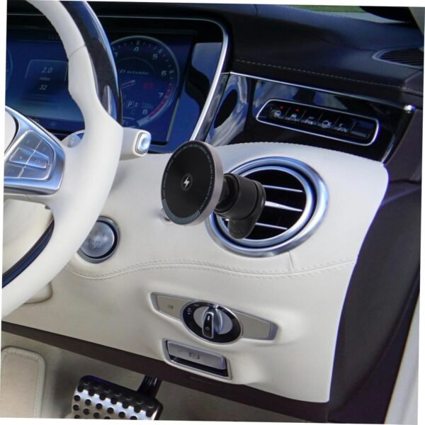SECFOU caricabatteria per auto porta cellulare per auto decorazione borsa in feltro caricatore magnetico auto accessori auto smartphone supporto per telefono da auto Lega di alluminio - Image 5
